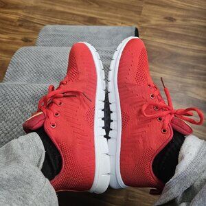 🆕Women Red 3D Mesh Upper Comfortable Lightweight Breathable Walking Sneaker